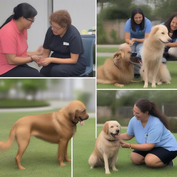 Experienced Staff Interacting with Dogs at a Mt Juliet Boarding Facility