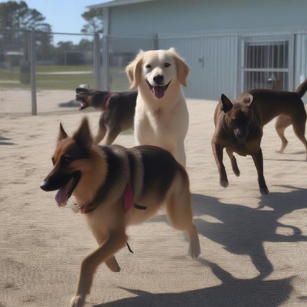 Dogs Playing at Navarre FL Dog Boarding