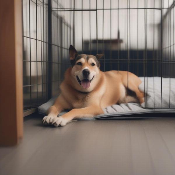 Happy dog in a Sierra Vista boarding kennel