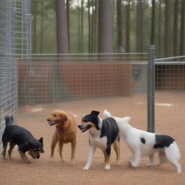 Dog Playtime at a Boarding Facility in Southern Pines, NC