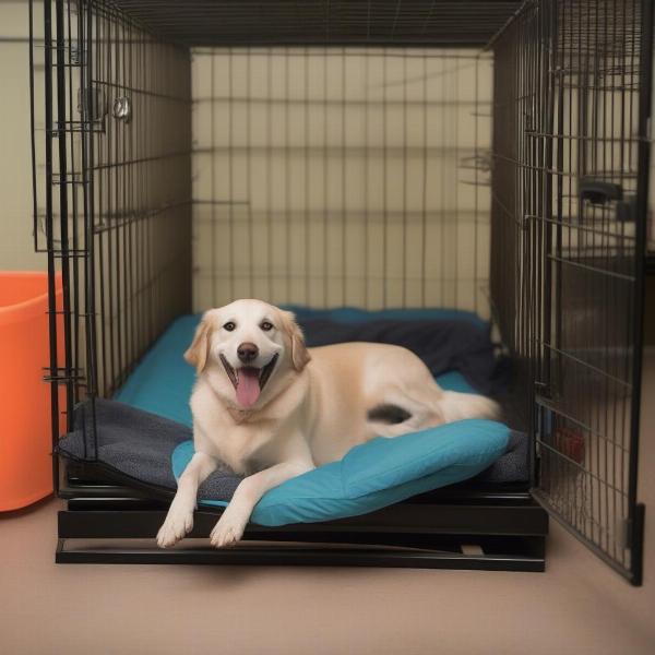 Happy Dog in a Thornton Boarding Kennel