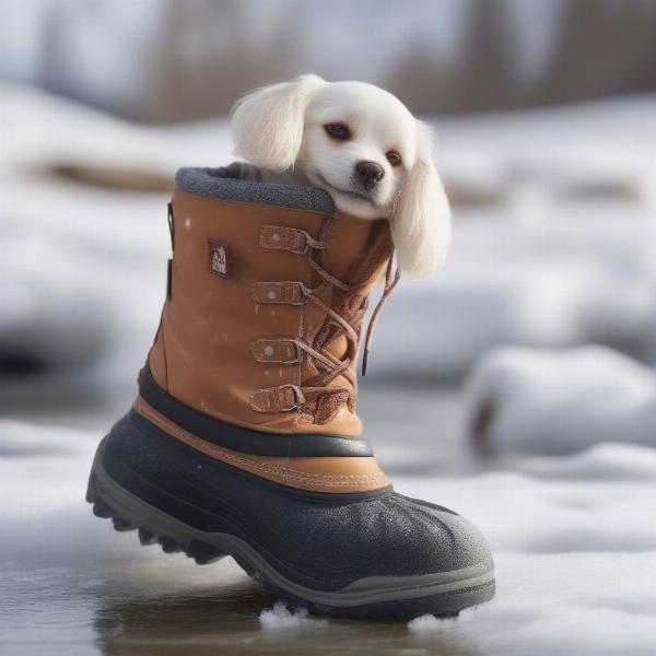 Dog boots for winter protection