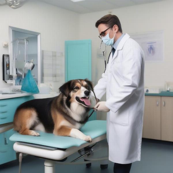 Veterinary Examination of a Dog Unable to Stand