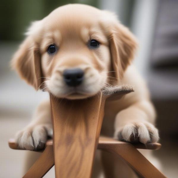 Dog Chewing on Furniture