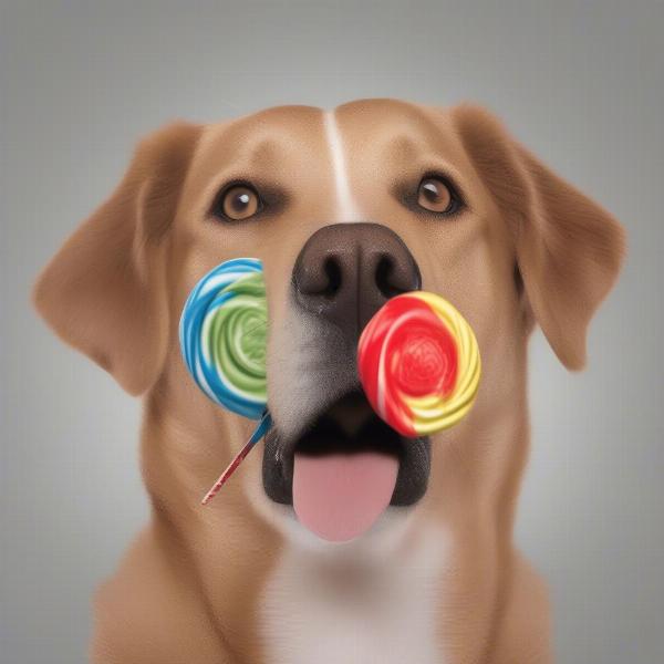 Dog choking hazard from lollipop stick