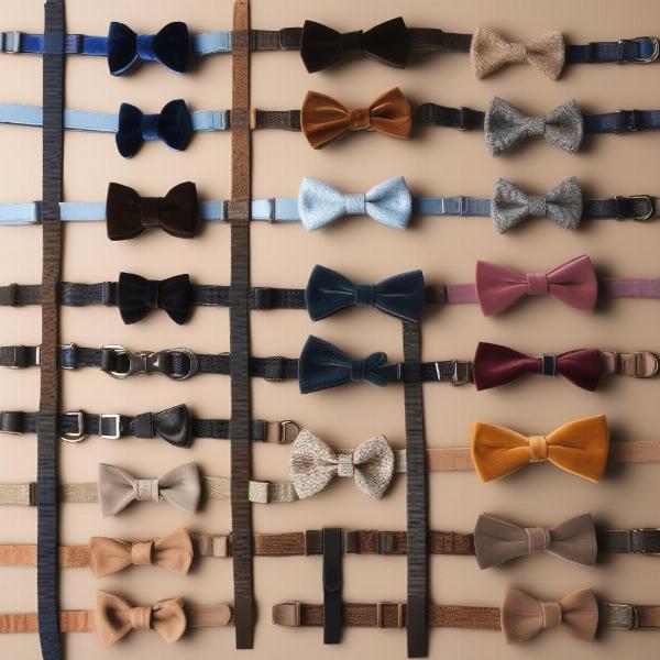 Different materials for dog bow tie collars