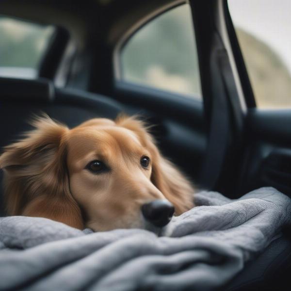 Comfortable Dog in Car Cage