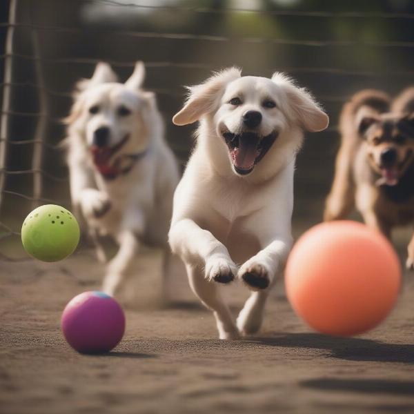 Dogs Playing Together at Dog Daycare in Abilene TX