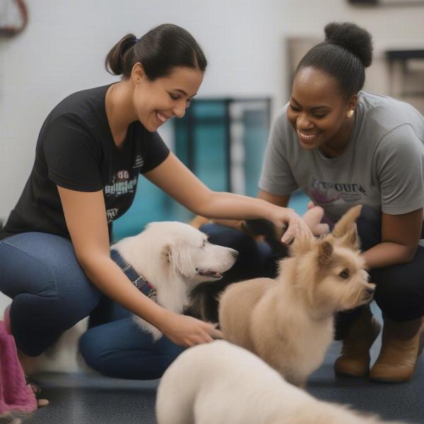 Dog Daycare Decatur GA Staff Interaction