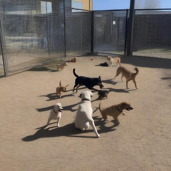 Dogs Playing at a Lethbridge Dog Daycare