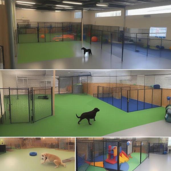 Different Dog Play Areas in a Santa Cruz Daycare