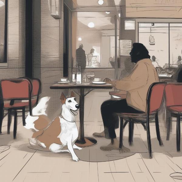 Practicing good dog etiquette at a restaurant