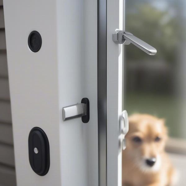 Dog door sliding glass door lock enhancing security