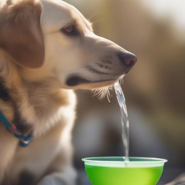 Dog Drinking Water After Metamucil