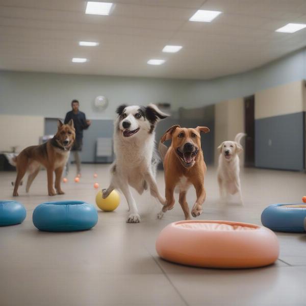 Dogs playing at Dog-e-Den daycare