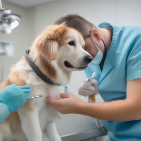 Dog Ear Cleaning at Vet