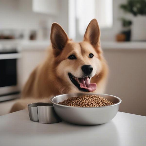 Dog Eating Biljac Frozen Food