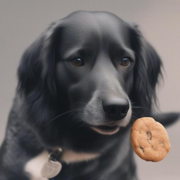 Dog Eating Charcoal Biscuit