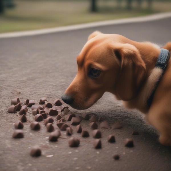 Dog Eating a Chocolate Chip