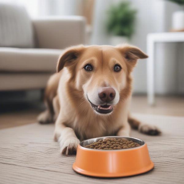 Dog Eating Healthy Food