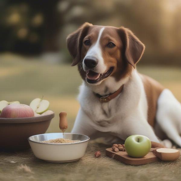 Dog Eating Healthy Food for Tick and Flea Prevention