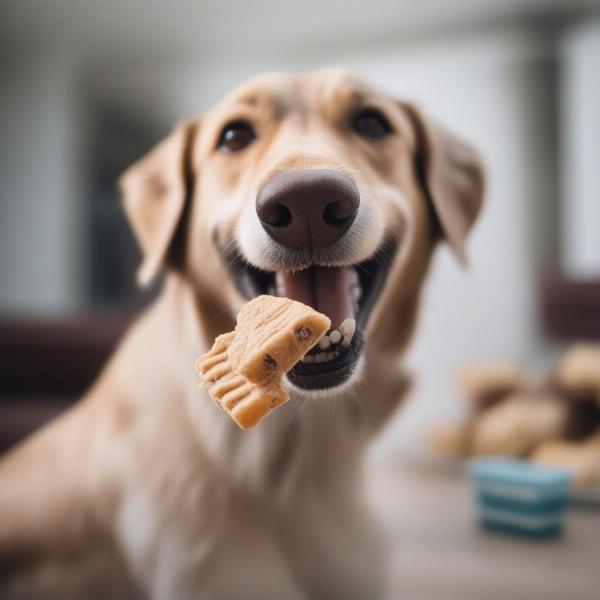 Dog Eating a Healthy Treat