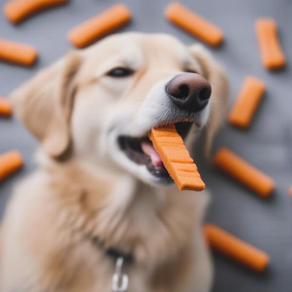 Dog Eating Healthy Treat