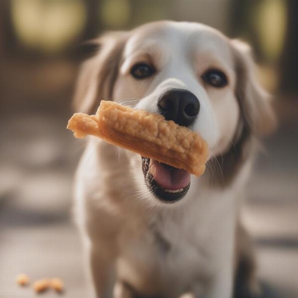 Dog Eating Healthy Treats