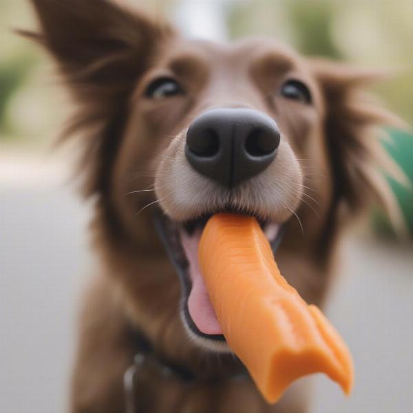 Dog enjoying healthy treats