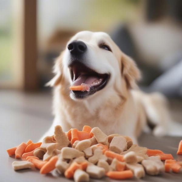 Dog Eating Healthy Treats