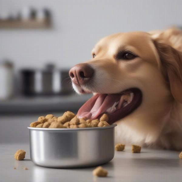 Dog Enjoying Nutra Nuggets