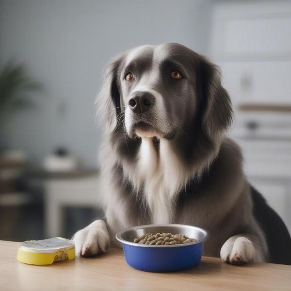 Dog Eating Pilchards