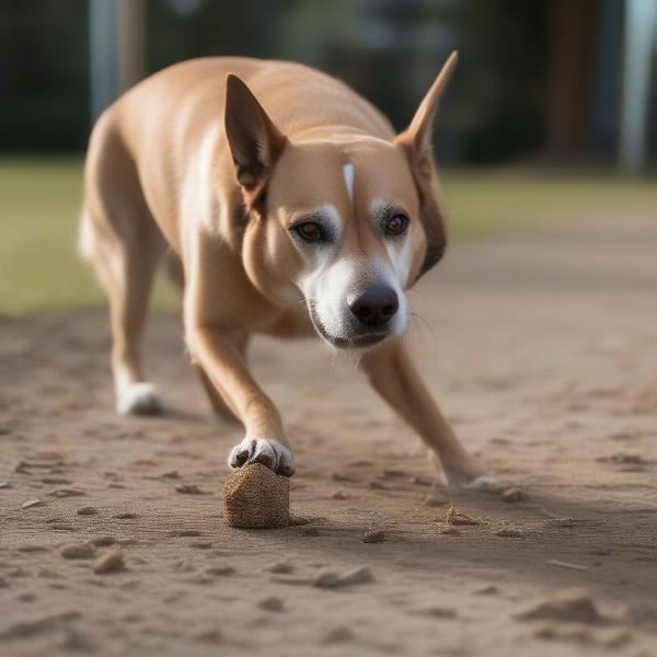 Dog Engaged in Scent Work