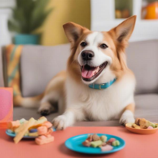 Dog enjoying dog-friendly treats