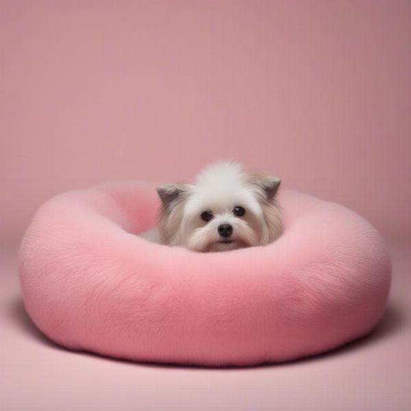 Dog Enjoying a Donut Bed