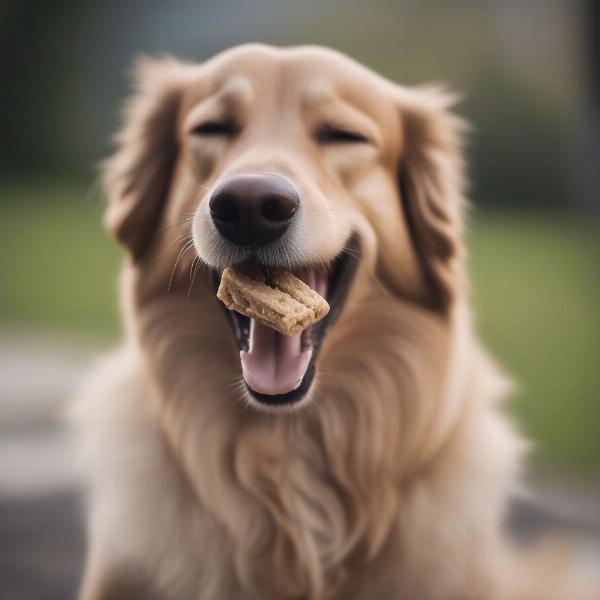 Dog Enjoying Free Treats