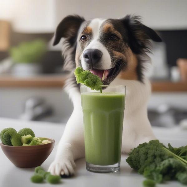 Dog Enjoying a Healthy Smoothie