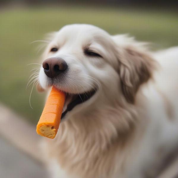 Dog Enjoying Healthy Treat