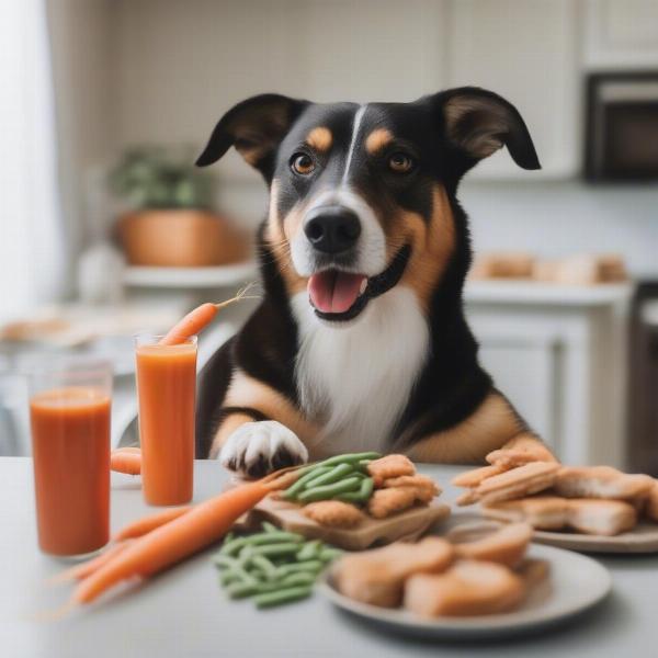 Dog enjoying healthy treats