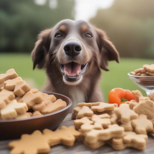 Dog Enjoying Healthy Treats