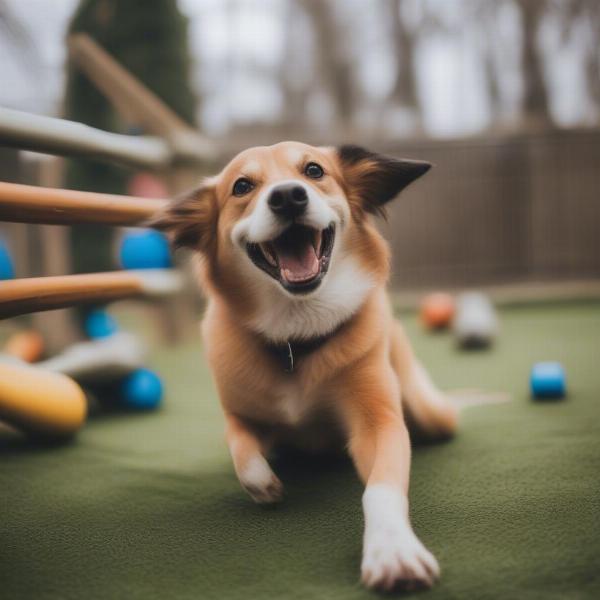 Dog Enjoying Playtime at Boarding