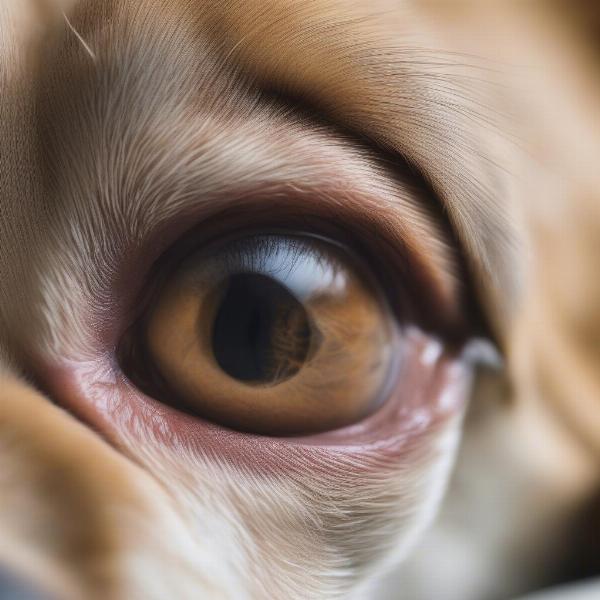 Dog with eye infection symptoms