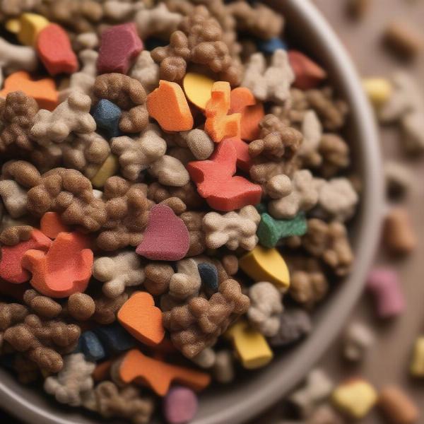 Dog food bakers kibble in a bowl