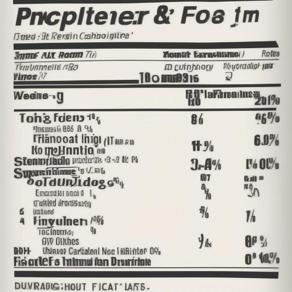 Dog Food Ingredient Label