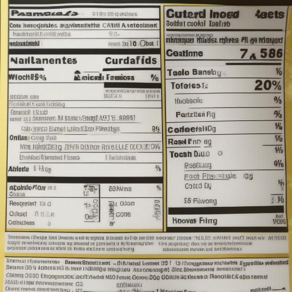 Close-up of a dog food label showing the ingredient list