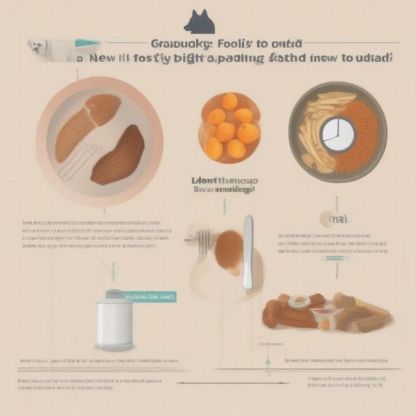 Chart showing food transition for dogs