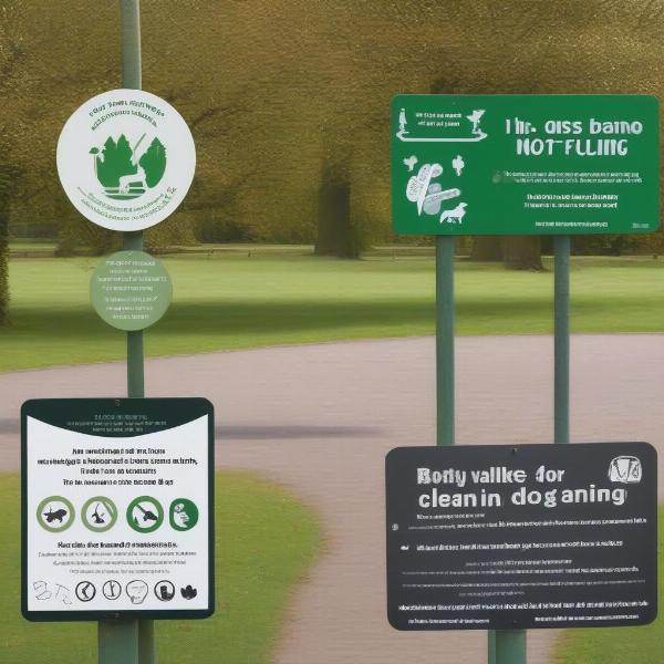 Signs warning against dog fouling in Nottingham