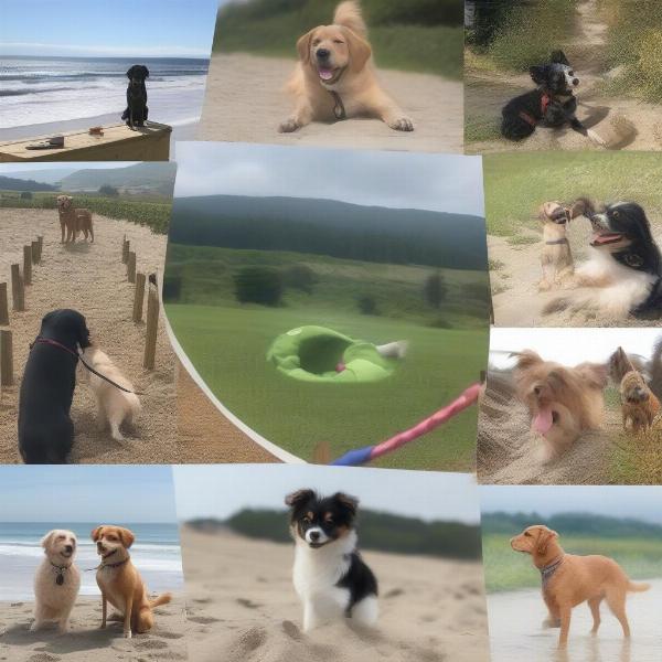 Dogs enjoying various activities in California