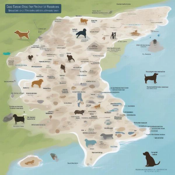 Dog-friendly beach map of Cornwall