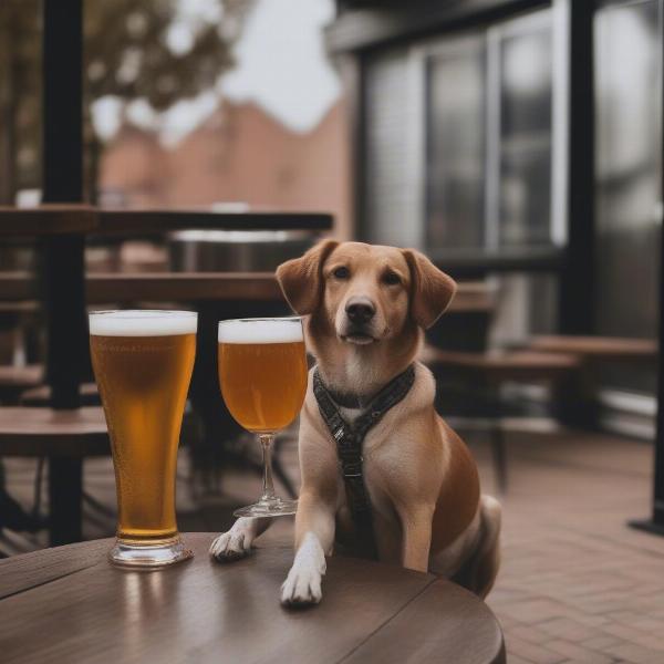 Dog at a Brewery